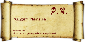 Pulger Marina névjegykártya
